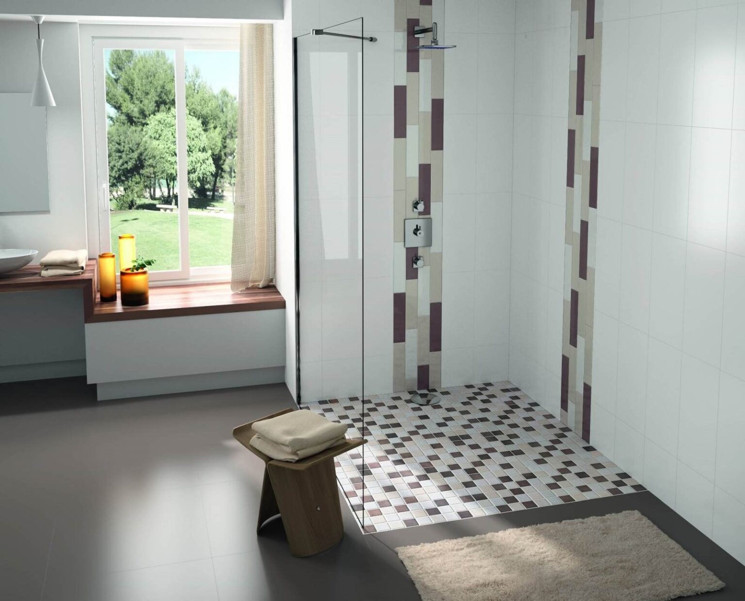 Elegance Mosaik 645FH cappuccino-braun 4,7x4,7 cm Bogengröße 30x30 cm